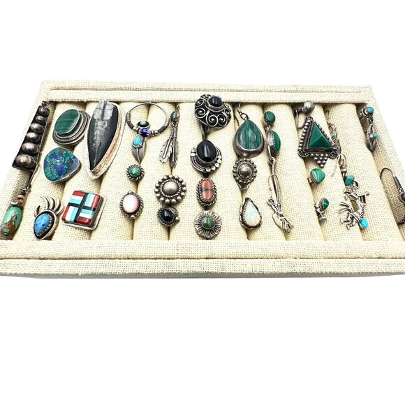 Southwest Sterling Silver Turquoise Gemstone Single Earrings Wear Or Craft 75 Gr - Picture 6 of 6